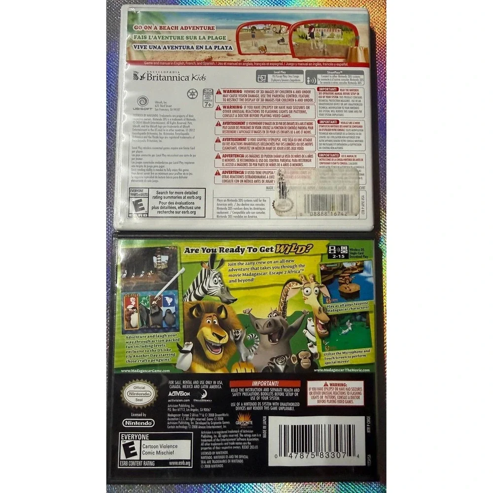 13 NINTENDO DS Madagascar & 3DS Petz Beach